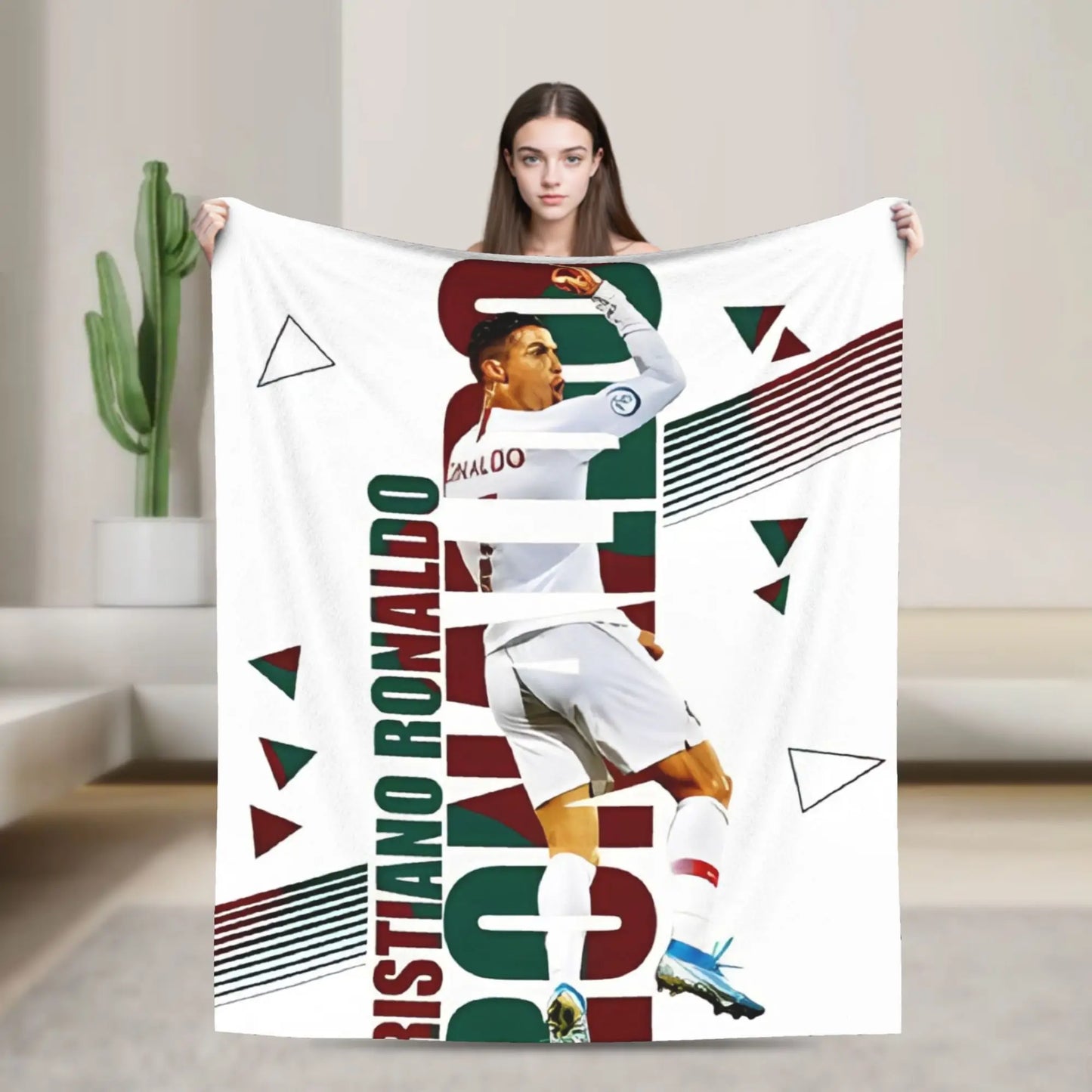 CR7  Football Soccer Blanket Ronaldos Flannel Funny Warm Throw Blanket for Bedding Lounge Decoration