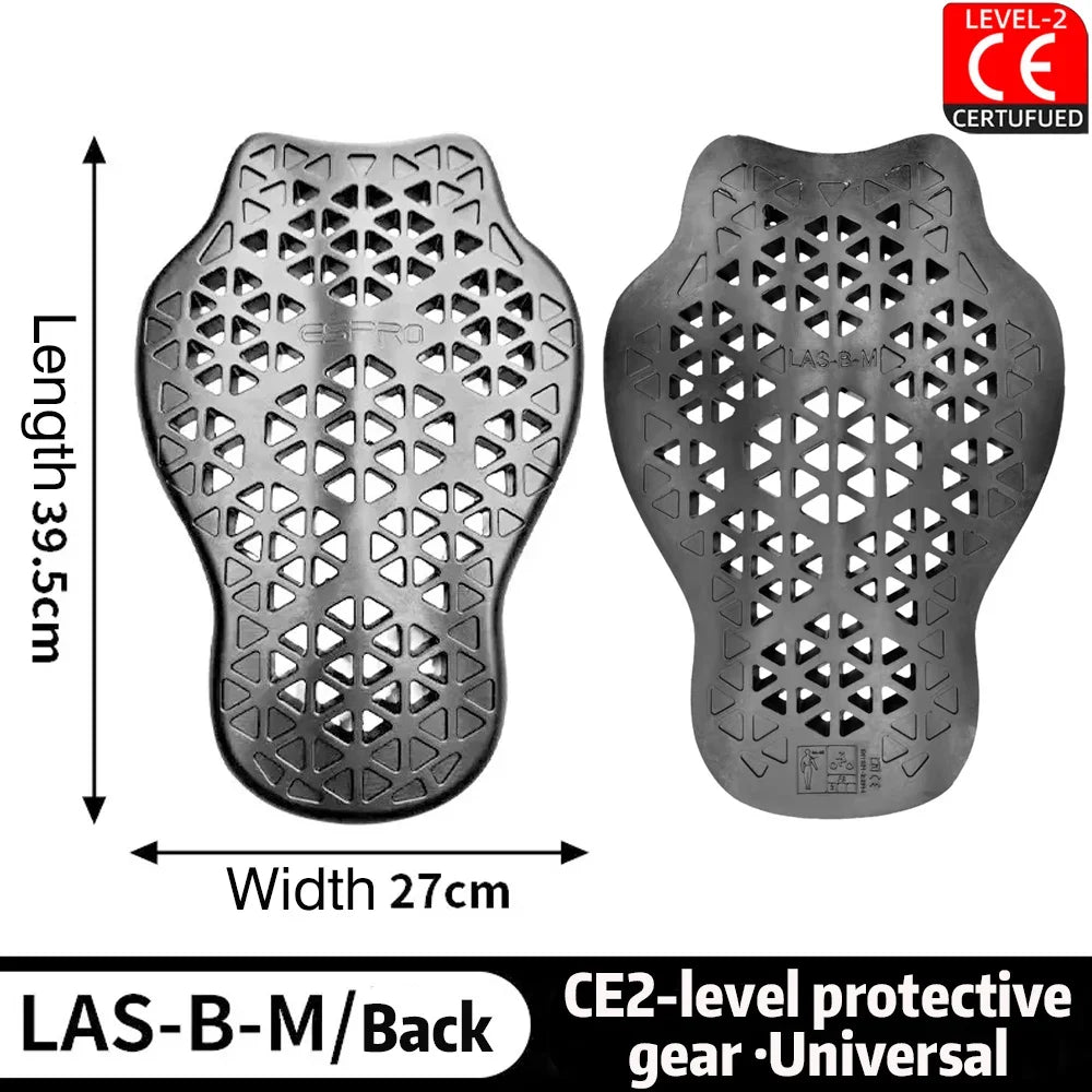 Black CE Level 2 Certified Motorcycle Jacket Insert Protector Thick Elastic Back Spine Protective Pad Rider Armor Coat Accessory