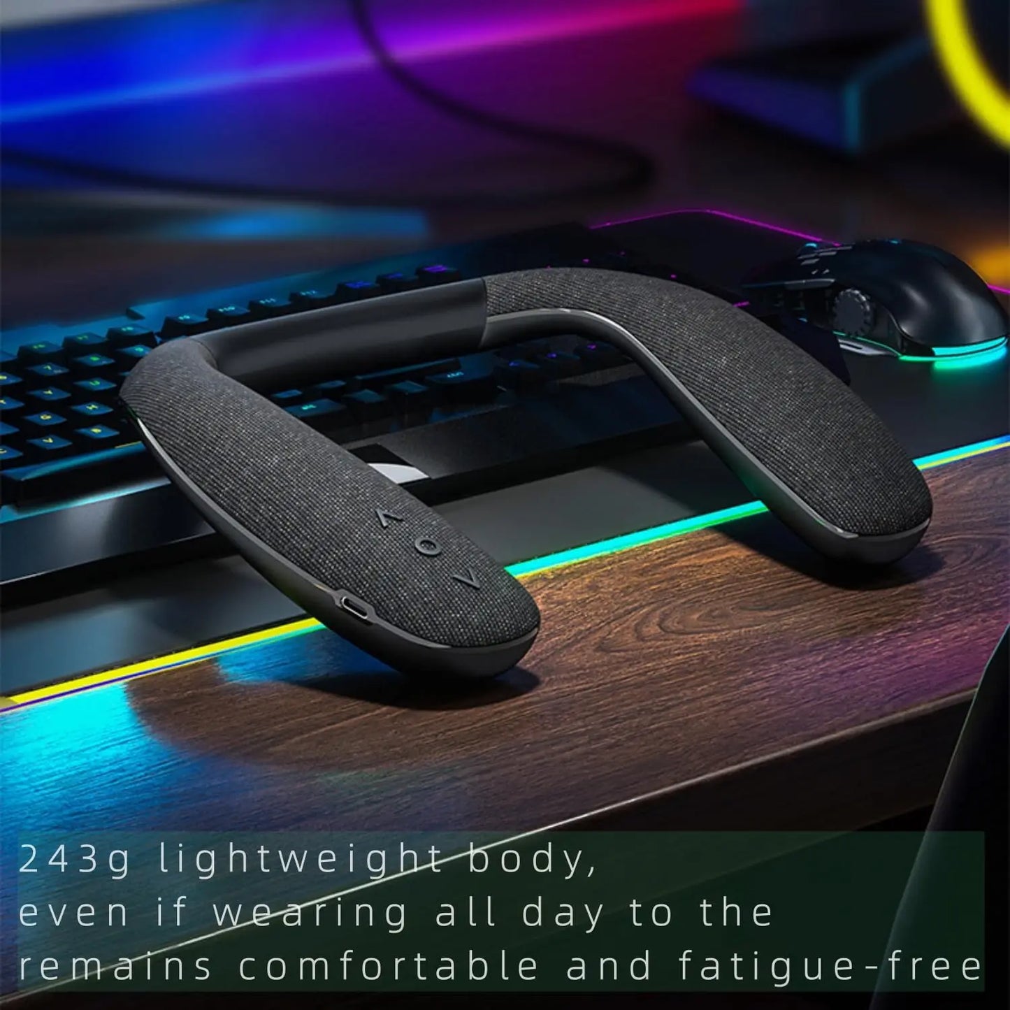 Neckband Bluetooth Speaker, Neck Bluetooth Speaker Wireless, Wearable Bluetooth Speaker System for Gaming Movies Music Ourdoor
