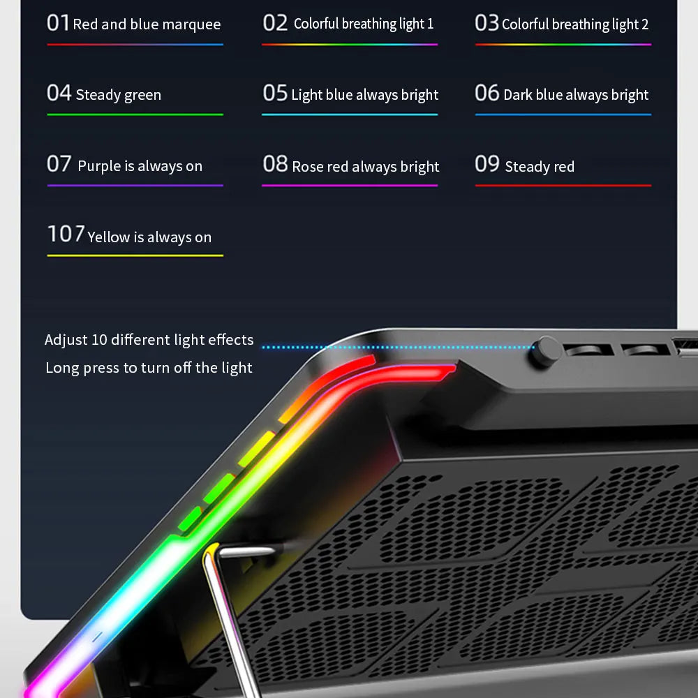 Laptop Cooler Laptop Cooling Pad 6 Quiet Fans High-speed Cooling Supports Laptop Accessories Cooler Notebook Base Radiator