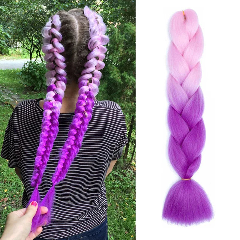 24Inch Jumbo Braid Hair Extensions | Long Straight Yaki Pre Stretched Synthetic Hair