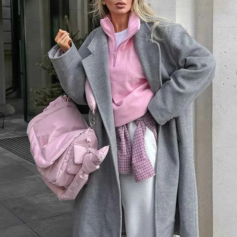 Sudadera con capucha y cremallera de vellón de cordero CozyPink para mujer
