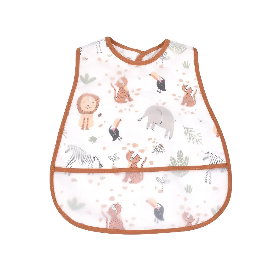 2023new Cartoon Pattern EVA Waterproof Pocket Lunch Feeding Bibs