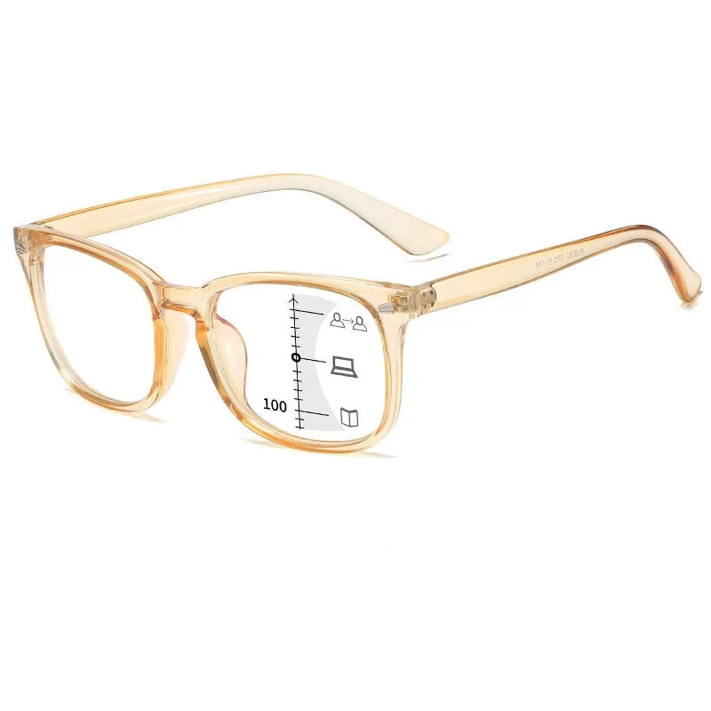 Intelligent Automatic Zoom Progressive Multifocal Anti-Blue Light Reading Glasses Dual-Vision for Men And Women