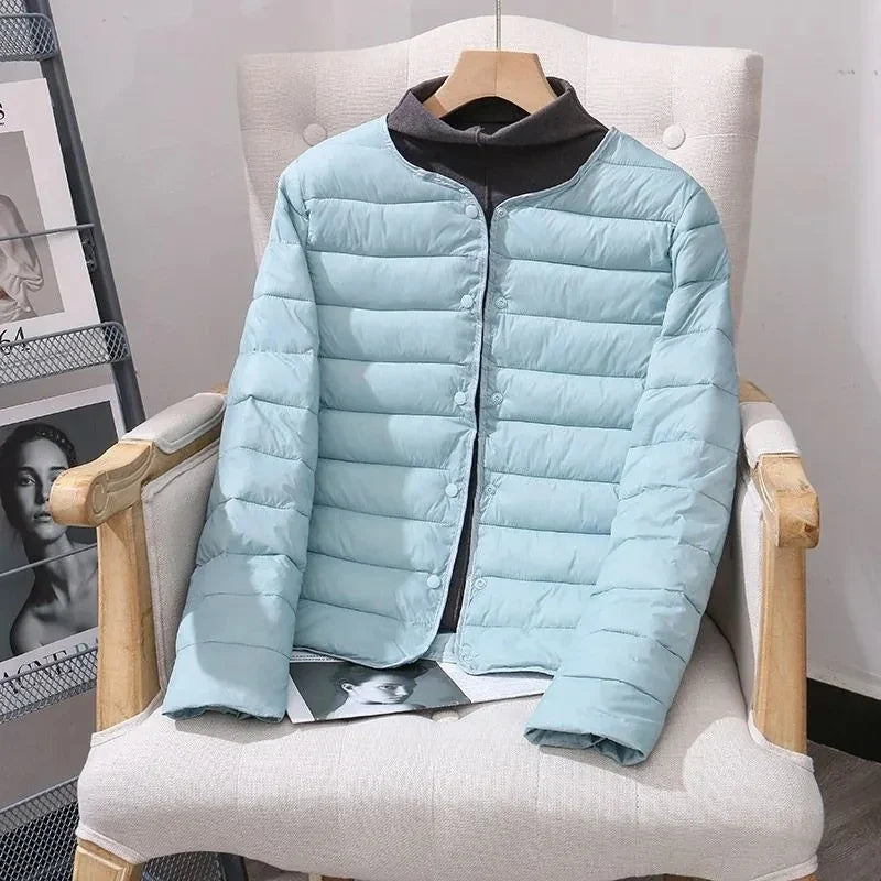 Women White Duck Down Slim Jackets 2025 New Arrivals Autumn Winter Warm Female Fashion Ultra Lightweight Packable Puffer Coats