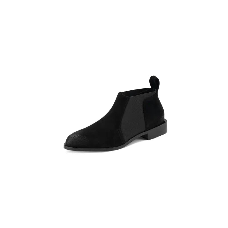 2025 New Ankle Boots Autumn/Winter Women Boots Pointed Toe Fashion Women Shoes Cow Suede Chelsea Boots Genuine Leather Shoes