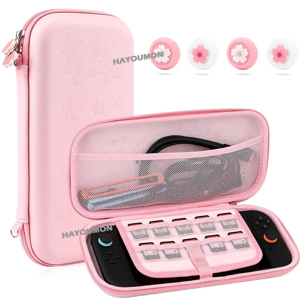 Portable Carrying Case for Switch 2 Traveling Bag Hard Shell Protective Cover with 10 Games Card Slots and 4pcs Joystick Covers
