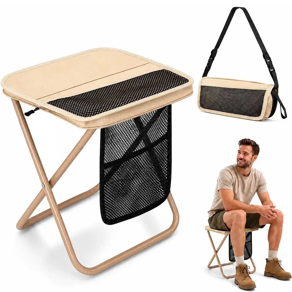 Camping Folding Stool with Storage Sack Portable Pocket Lightweight Stools for Hiking Fishing Climbing Picnic