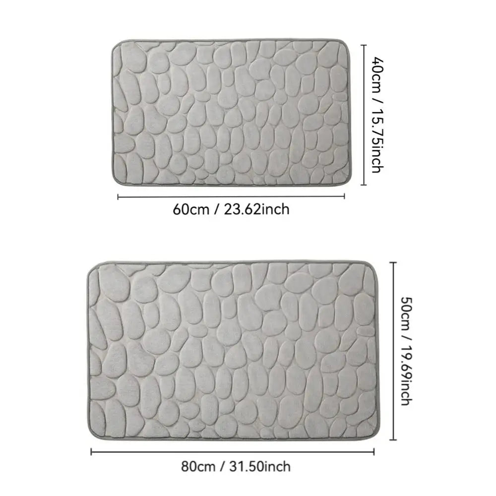 Cobblestone Embossed Bath Mat Non-slip Carpets Water Absorption Washable Bathtub Floor Rug Shower Doormat Bathroom Decor
