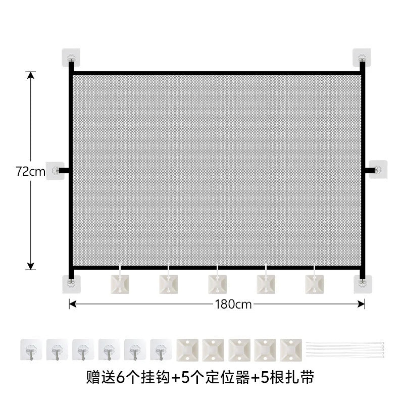 Non-Punch Retractable Pet Fence, Adjustable Portable Safety Gate, Indoor Outdoor Isolation Barrier for Dogs & Cats