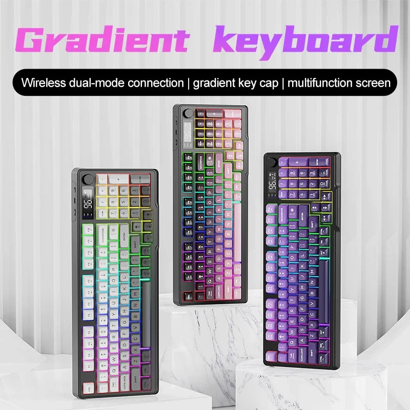 M96 Bluetooth Keyboard Wireless FREEWOLF Screen Gaming Keyboard Electronic Screen Multi-Device Connection Ergonomics Gaming
