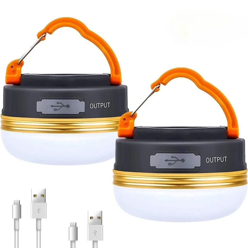 High Power Camping Lantern Tents Lamp USB Rechargeable Portable Camping Lights Outdoor Hiking Night Hanging Lamp