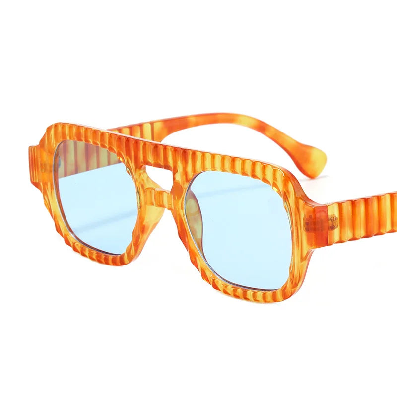 New Retro Double Beam Square Women Sunglasses Gradient Shades Design Men High Quality Sun Glasses UV400