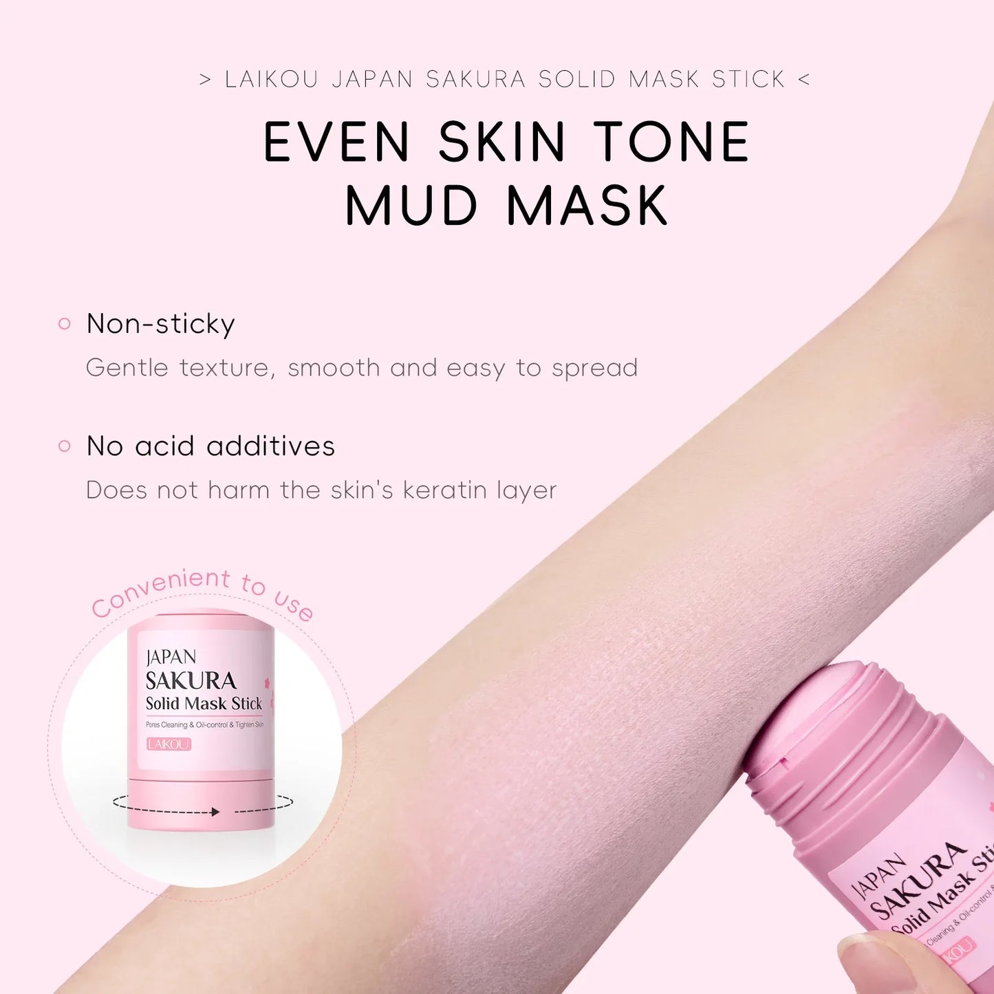 Sakura Solid Face Mask Stick Deep Cleaning Green Tea Facial Mask Reduces Blackhead Pores Oil Control Moisturizing Mud Mask 40g