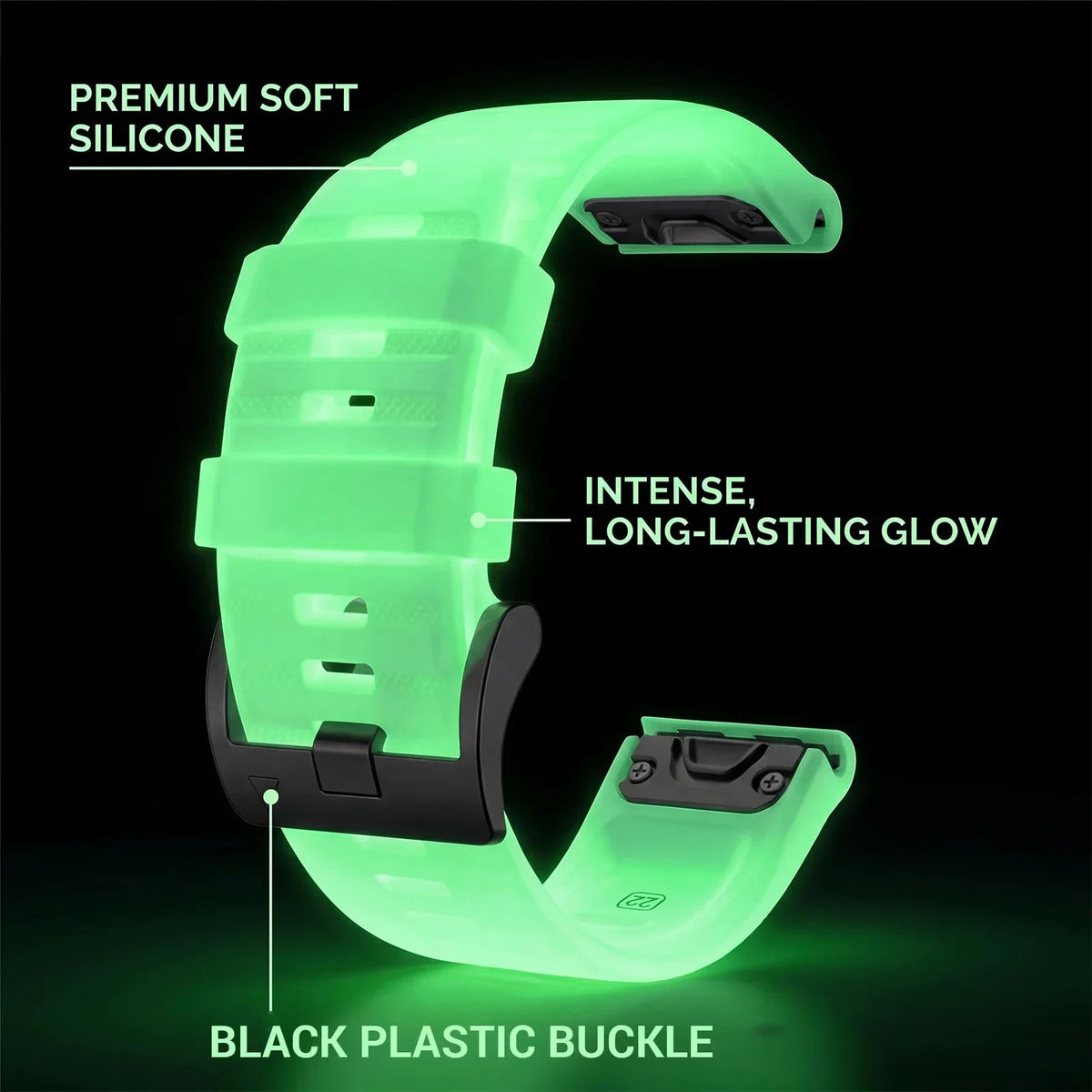 Garmin QuickFit 22/26mm Glow-in-the-Dark Silicone Band