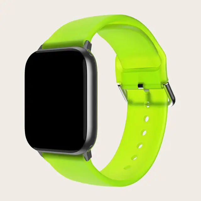 Apple Watch Patterned & Clear Silicone Band with Buckle