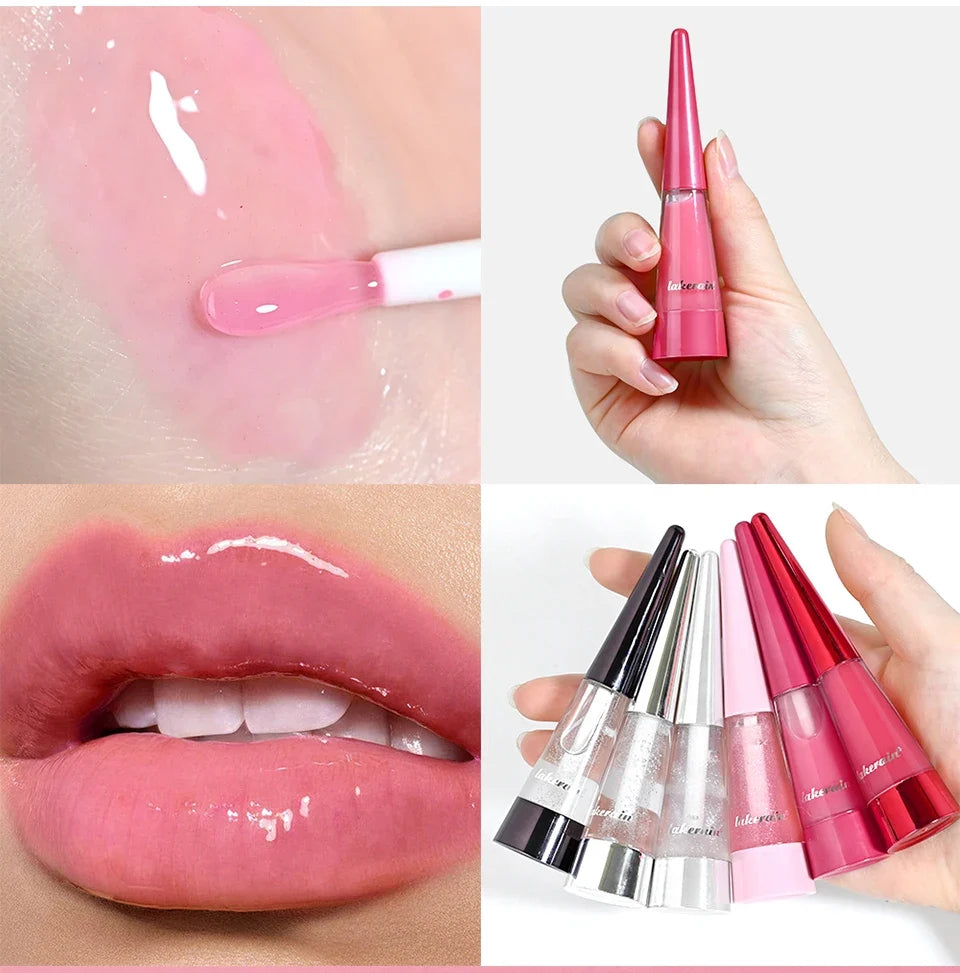 Lakerain Instant Lip Plumper Gloss Oil Lip Long-Lasting Moisturizer Volume Boosting Lip Oil Volumizing & Hydrating Non-Dry Plump