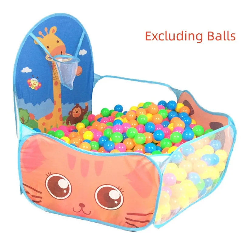 120cm Kids Playpen Playground Baby Tent Ball Pool with Basketball Hoop