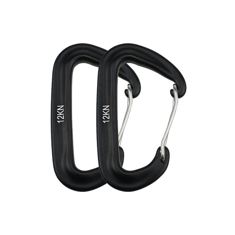 12KN Small Climbing Carabiner D-Shape Mountaineering Buckle Hook