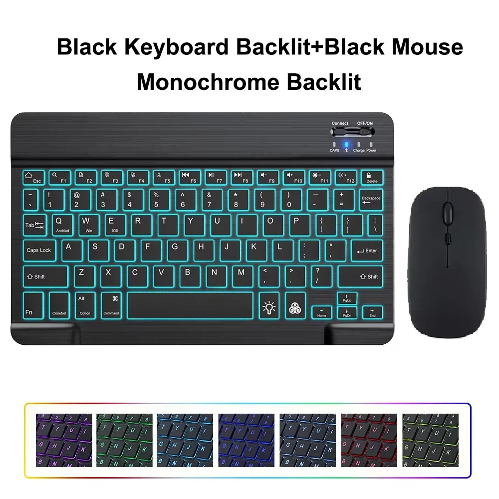 10inch Backlight Bluetooth Keyboard Mouse for IOS Android Windows