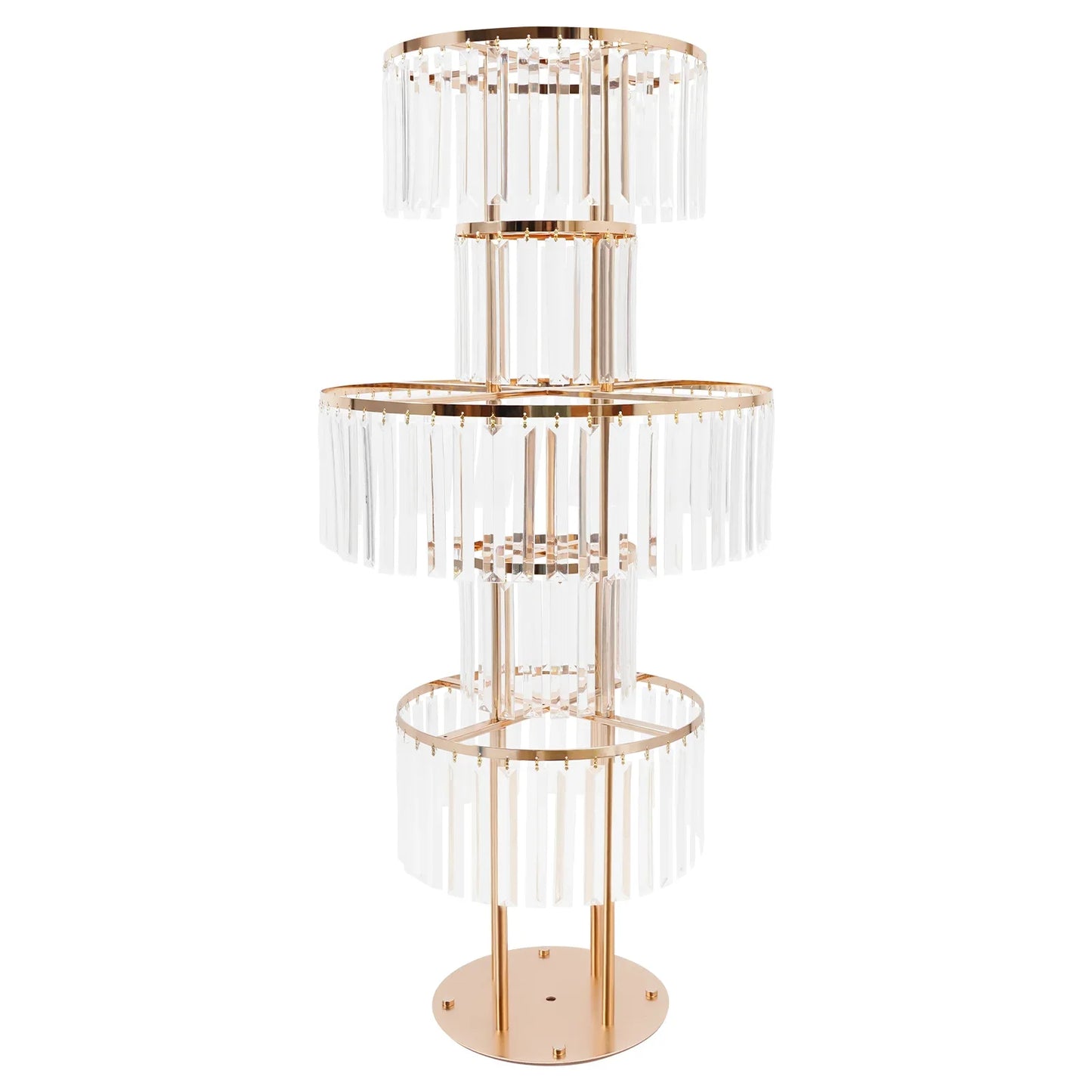 5 Tiers Gold/Silver Wedding Centerpieces Flower Stand Vase Centerpiece Acrylic Flower Stand with Hanging Acrylic