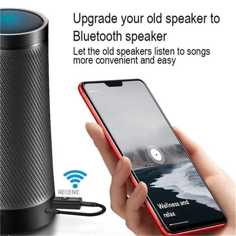 2 In 1 USB Bluetooth 5.0 Dongle Adapter Receiver Transmitter Stereo Wireless Audio Adapter USB 3.5mm for PC Desktops Headphones