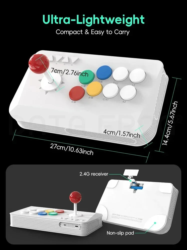 DATA FROG 2.4G Wireless Arcade Joystick Ergonomic Fight Stick Game Controller For Switch PC Android iOS TV Box