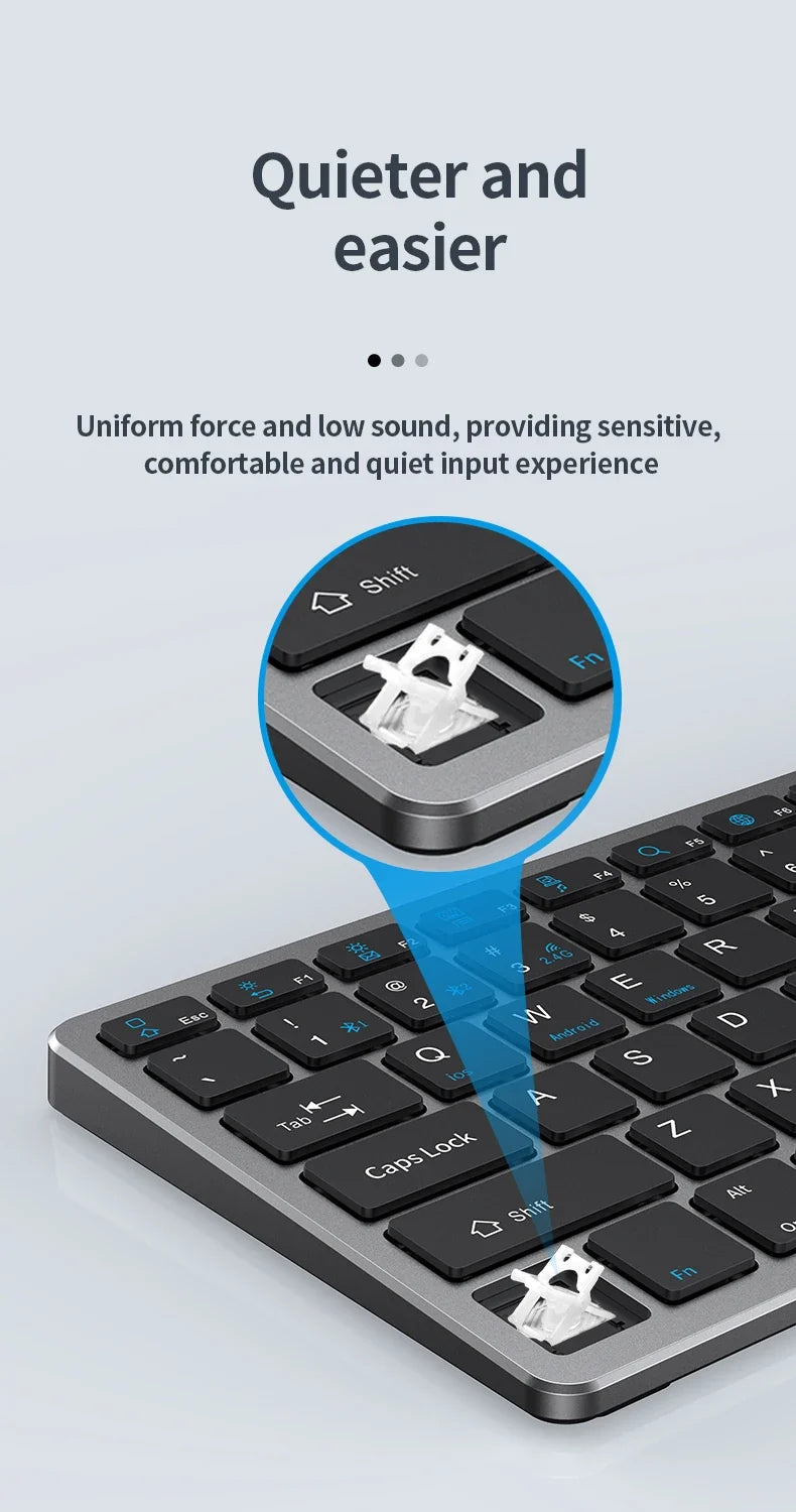 NexusClick Wireless Ergonomic Keyboard Mouse Combo - Rechargeable Mini Multimedia Set for PC, Laptop, MacBook