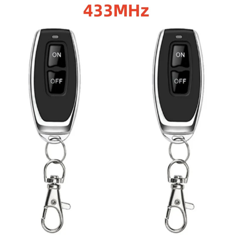 433Mhz Wireless Remote Control Switch AC 110V 220V 10A Relay 1CH Receiver Controller and 2botton RF 433 Mhz Transmitter