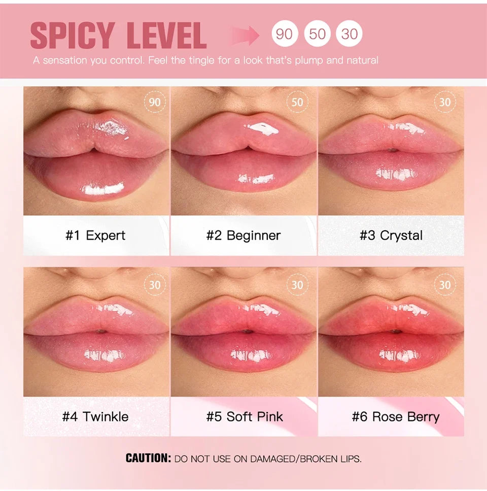 Lakerain Instant Lip Plumper Gloss Oil Lip Long-Lasting Moisturizer Volume Boosting Lip Oil Volumizing & Hydrating Non-Dry Plump