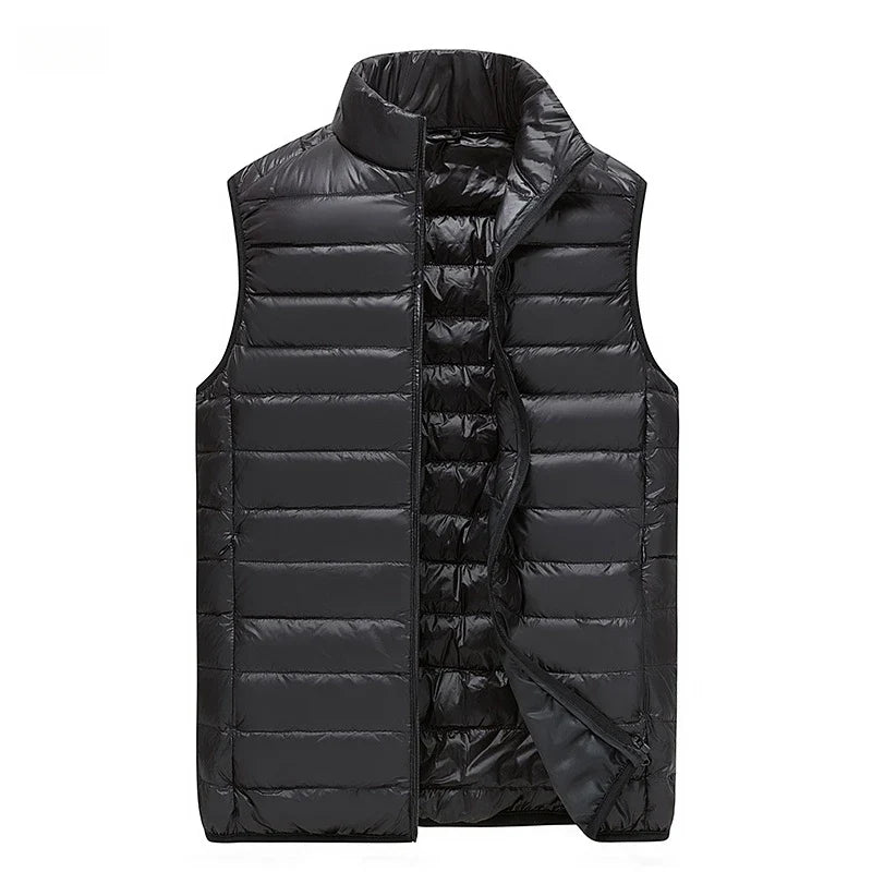 UETEEY 2026 Winter Sleeveless Puffer Vest Jacket Men Packable White Duck Down Waistcoat Lightweight Waterproof Casual Man Coat