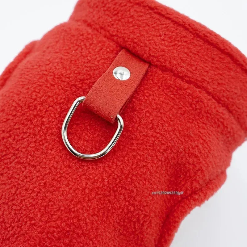 Warm Fleece Dogs Clothes Pet Dog Jacket Vest With D-Ring For Small Dog Cats Clothing French Bulldog Costumes Chihuahua Coat