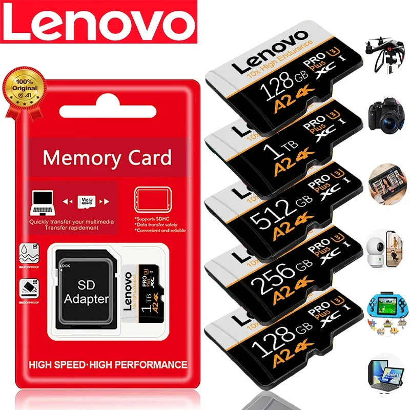 Lenovo Extended Capacity Memory Card TF Cards SD Cards Micro TF SD 128GB 1TB 32GB Correction HD A1 for Tablet / Android / Gaming