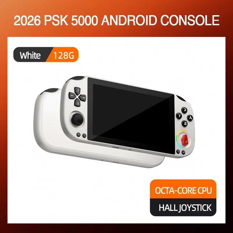 5.0 Inch FHD IPS Handheld Game Console PSK5000 with XBOX/SWITCH Layout,Helio G85 Octa-Core,6+128GB,Hall Joystick