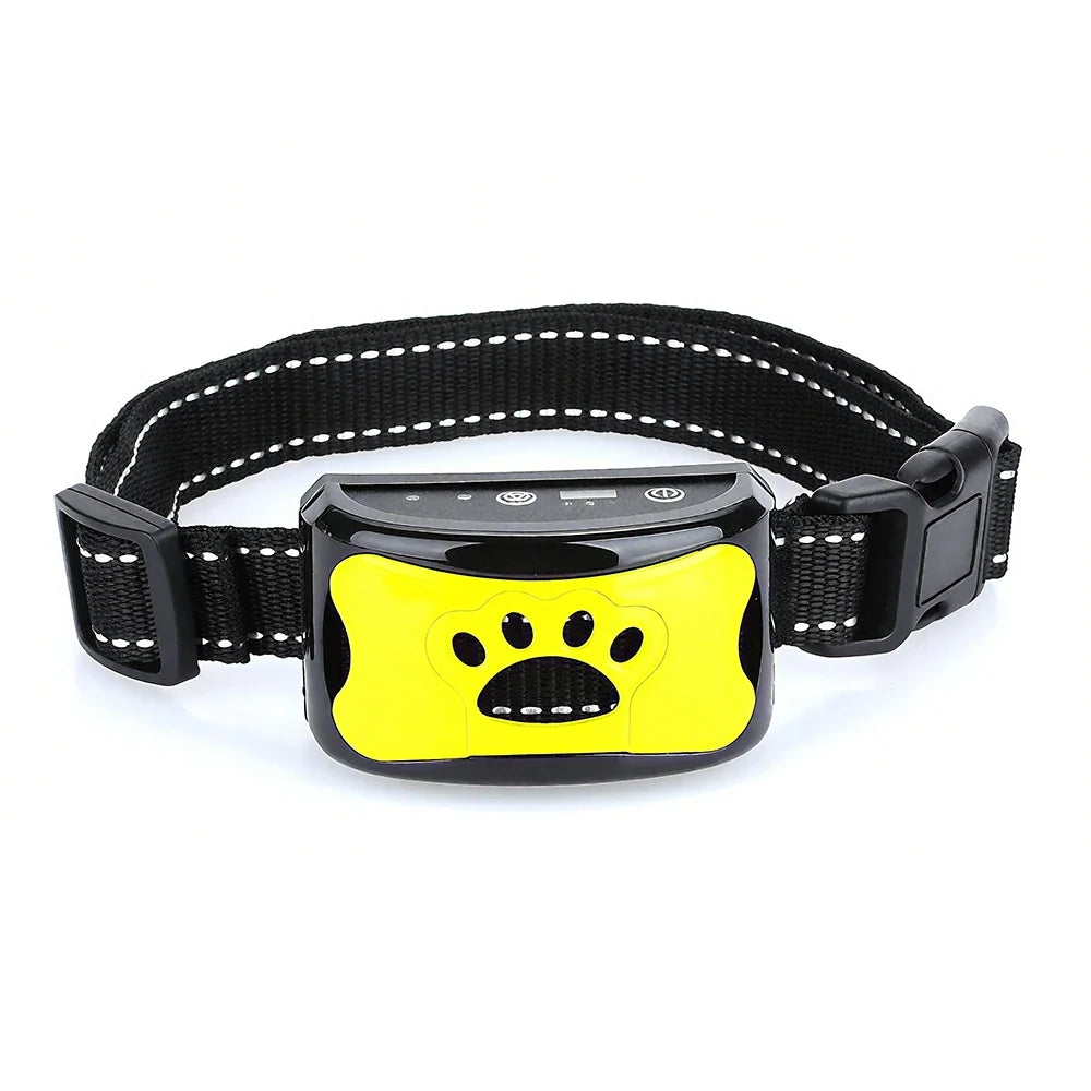 Intelligent Electric Ultrasonic Stop Barking Vibration Anti Bark Collar Stop Bark Training Collar for Dogs Stopper USB Charging