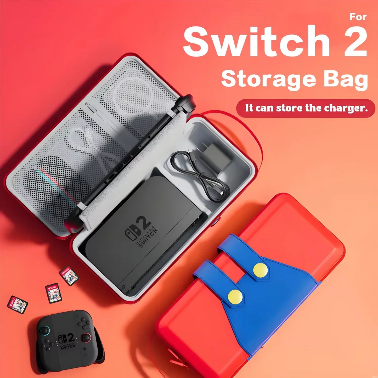 For Switch 2 Game Theme EVA Carrying Case Hard Shell Switch 2 Storage Bag Portable NS Switch 2 Accessories Large Capacity Bag