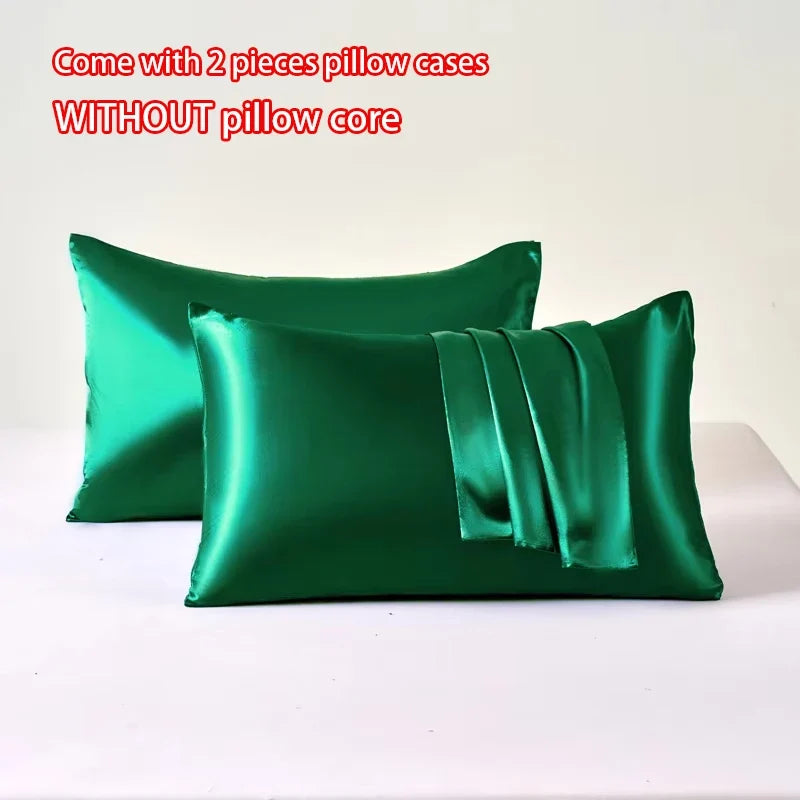 2pcs Satin Pillowcase for Skin and Hair, Satin Pillow Cases Set of 2 Soft Breathable Smooth Cooling Pillow Covers for Sleeping