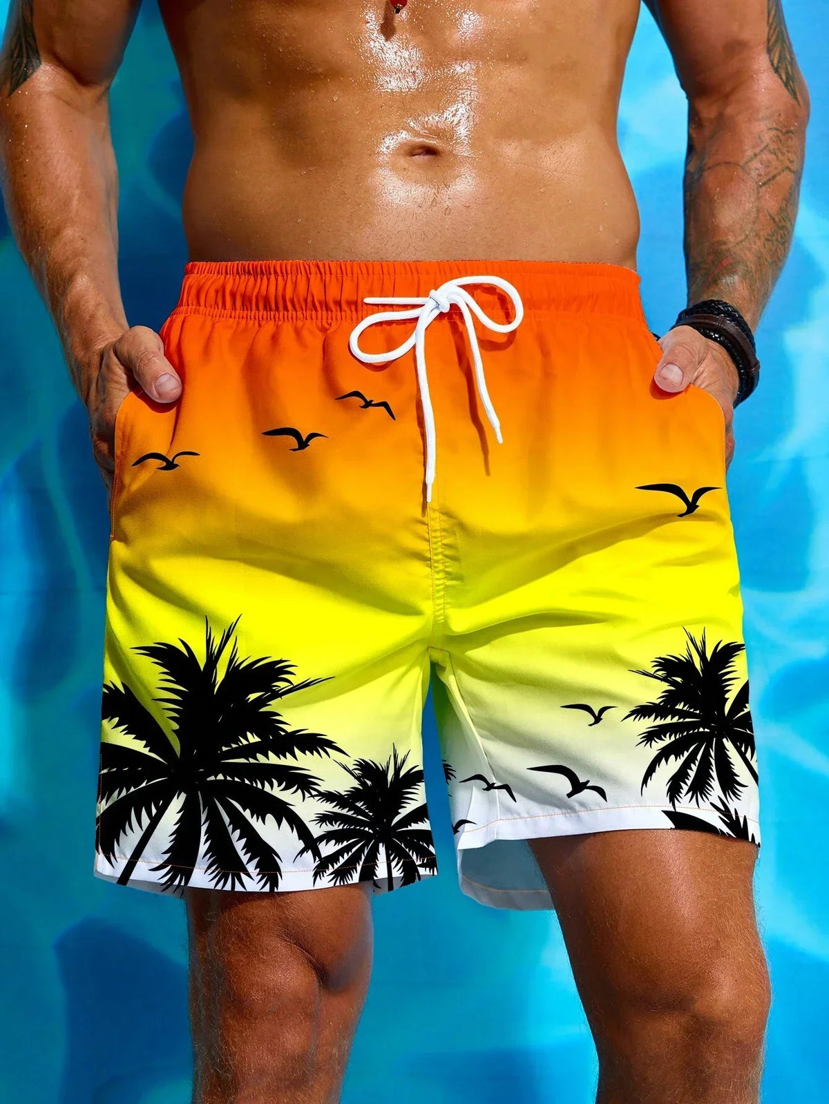 Breathable Swim Trunks with Pockets
