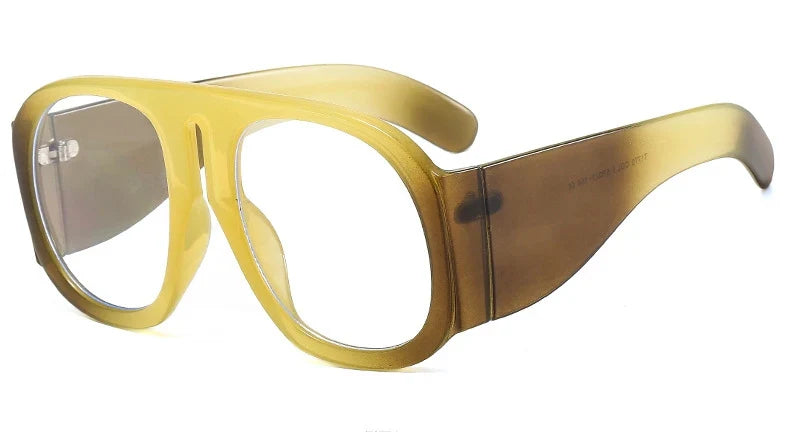 Gafas de sol de piloto con lentes degradadas para mujer, de moda, de marca, de montura grande, transparentes, para mujer 2021, gafas de sol transparentes
