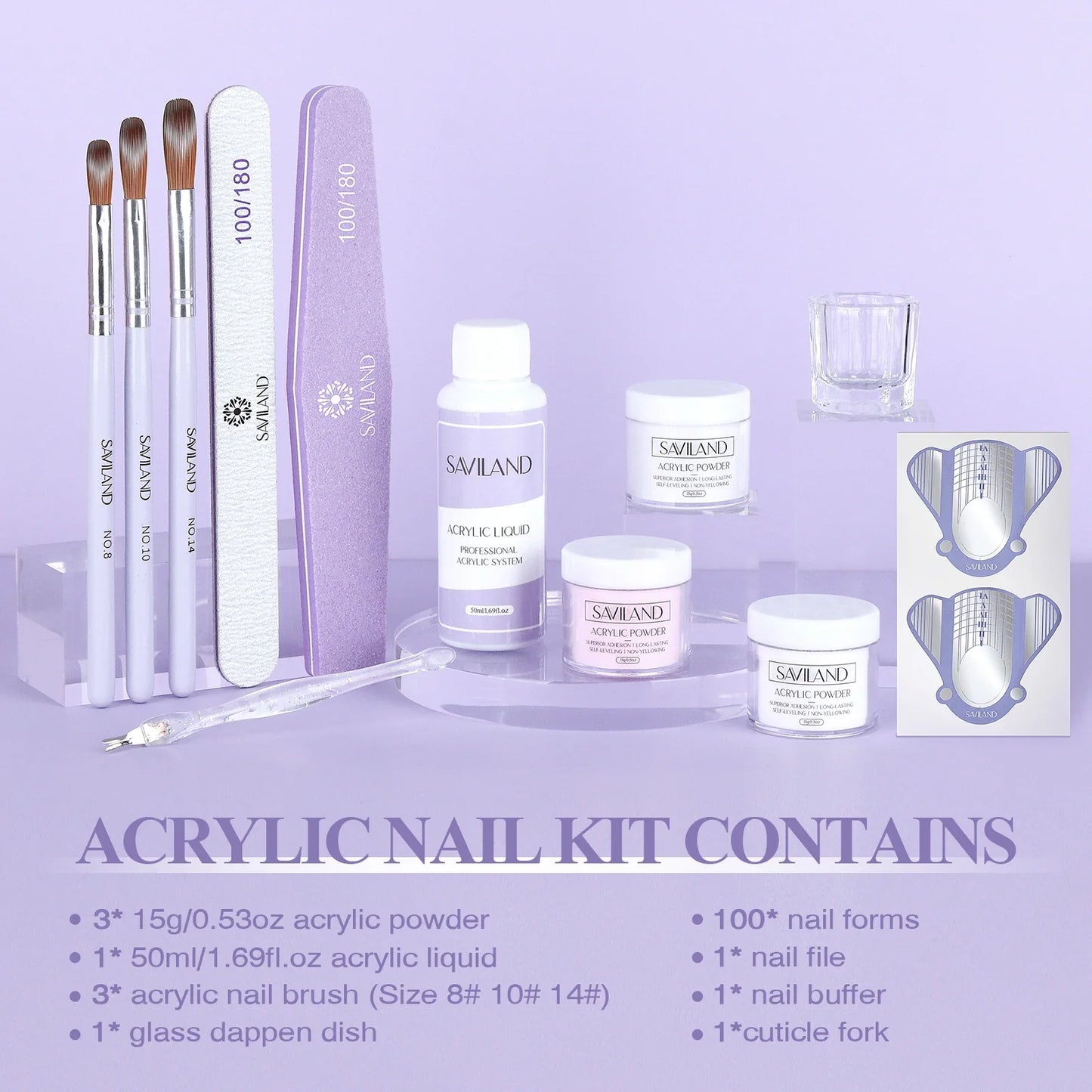 Saviland Essentials Acrylic Nail Kit For Beginners Complete Set