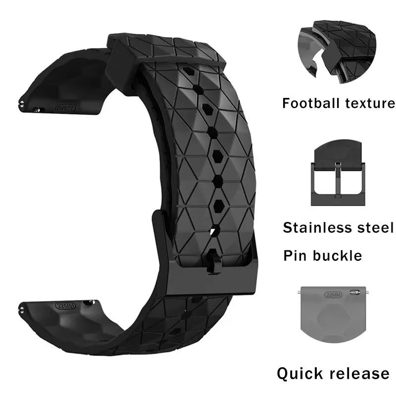 COROS PACE & APEX Geometric Silicone Band with Black Buckle