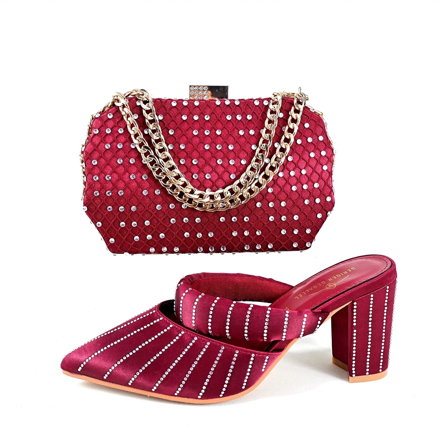 Nuevo juego de bolsos y zapatos a juego para mujer, superventas TR1-2
