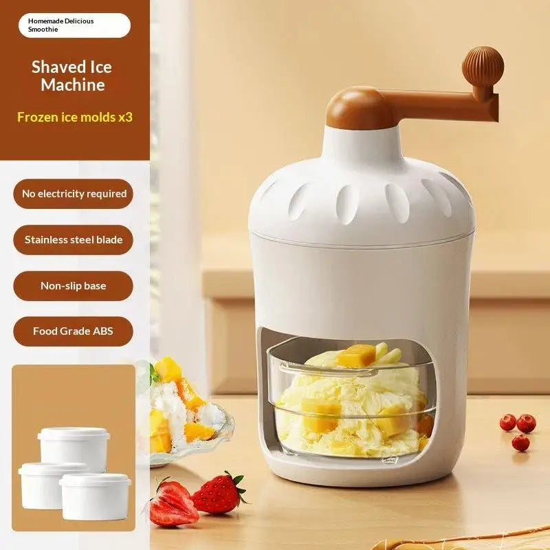 Shaved Ice Machine Small Manual Ice Crusher Home Hand-cranked Machine Making Smoothie Machine Practical Portable Ice Cream Tools