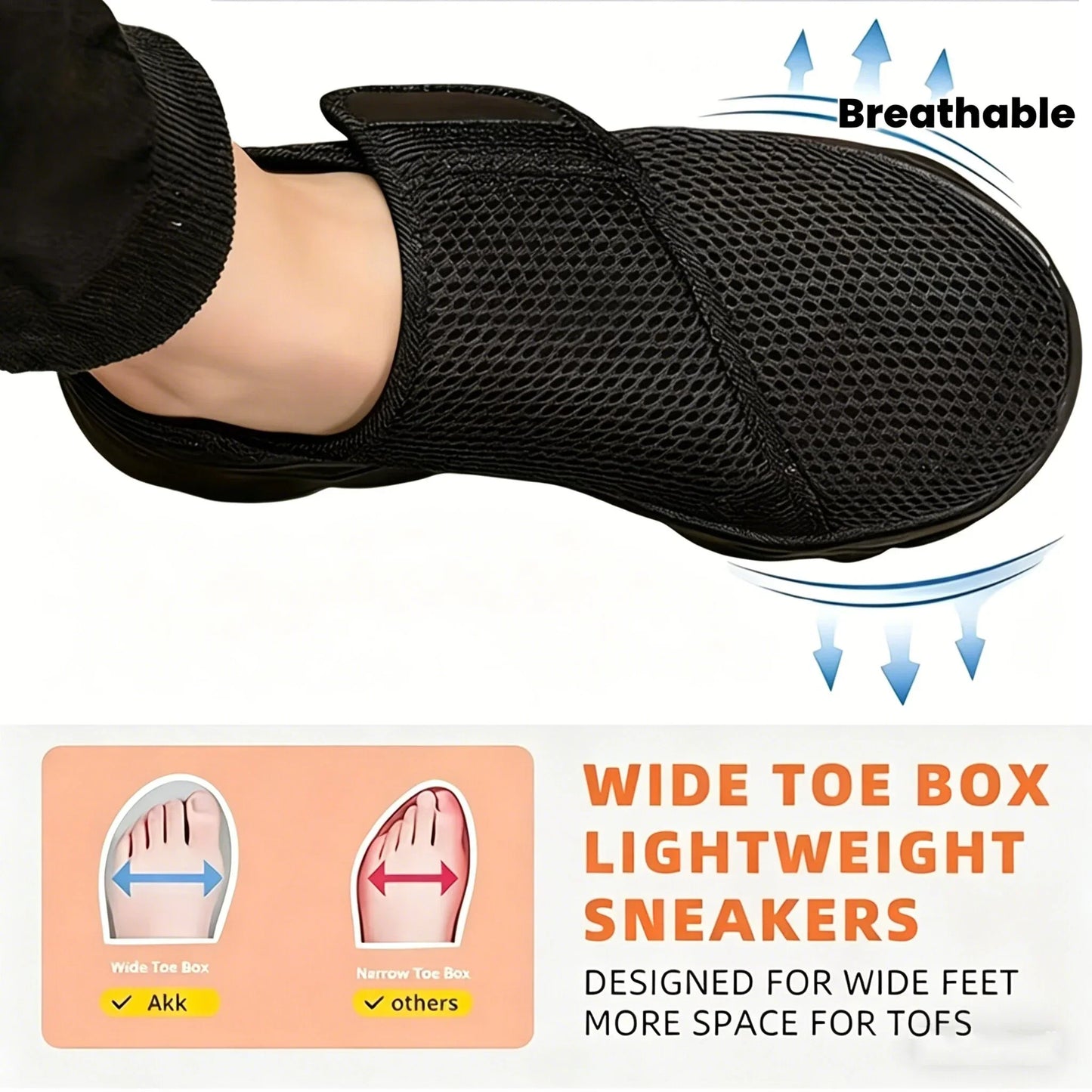 Unisex New Women Orthopedics Wide Feet Swollen Walking Casual Shoes Thumb Eversion Adjusting Soft Comfortable Diabetic Men Shoes