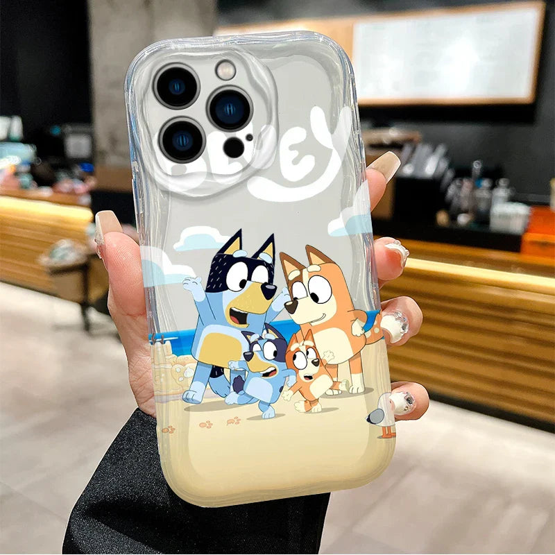 Funda de teléfono suave blanca con perro de dibujos animados para iPhone