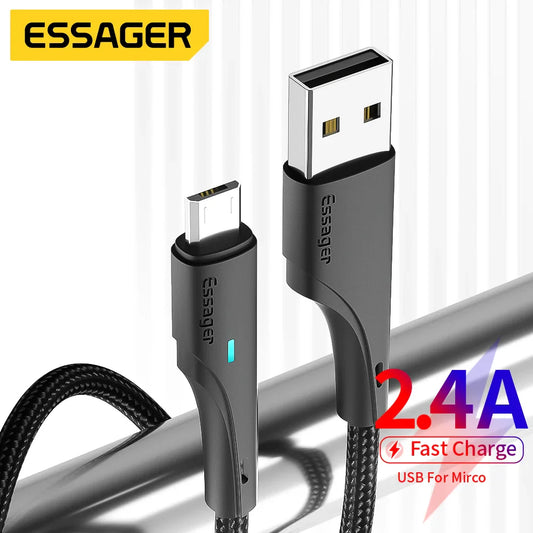Essager Micro USB Cable Fast Charging Data Cable For Xiaomi Realme Redmi Note Samsung Mobile Phone Charger Cord Micro USB Wire