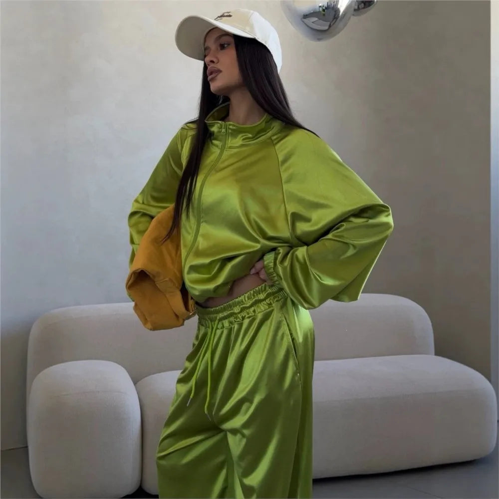 MsChuh Casual 2 Pieces Set For Woman Two Piece Outfits Women's Matching Sets All-match Commuting Personality Street Solid Color