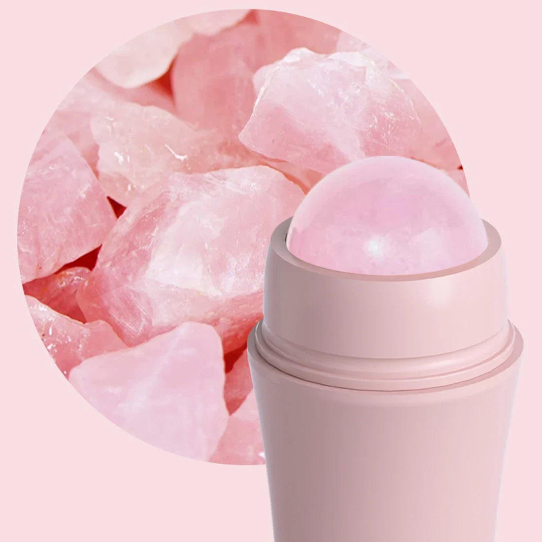 Rodillo facial absorbente de aceite de cuarzo rosa con pata de gato