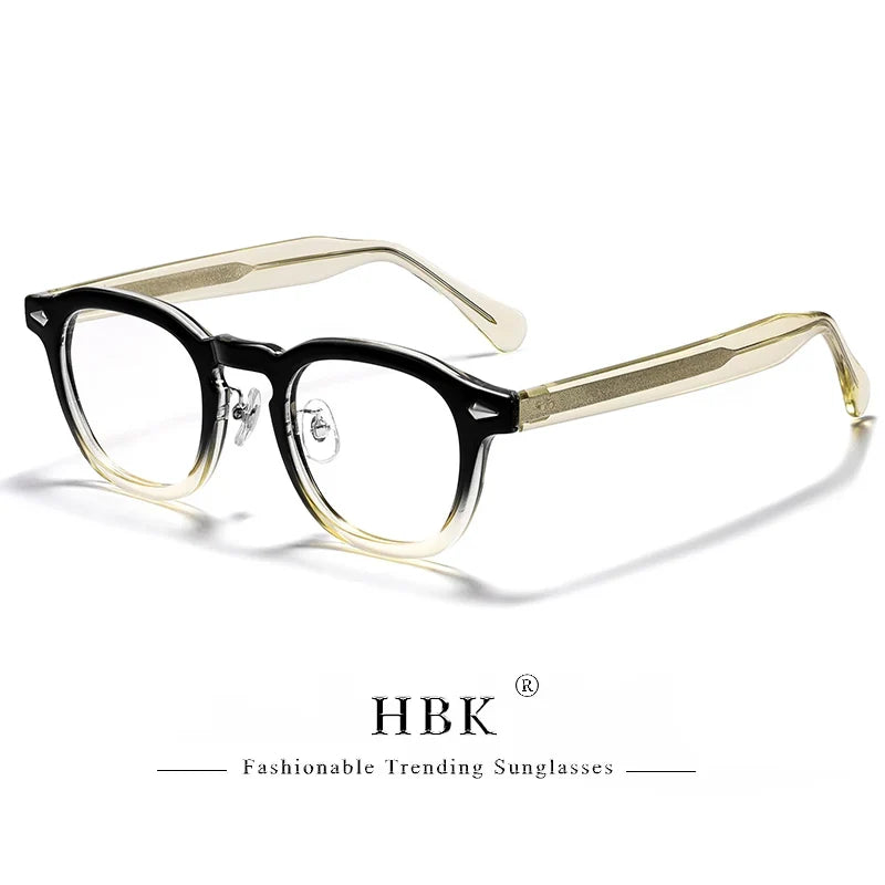 HBK Retro Oval Glasses Frames Transparent Lenses Men High Quality TR-90 Frame Glasses Women's Reading Computer Eyewear