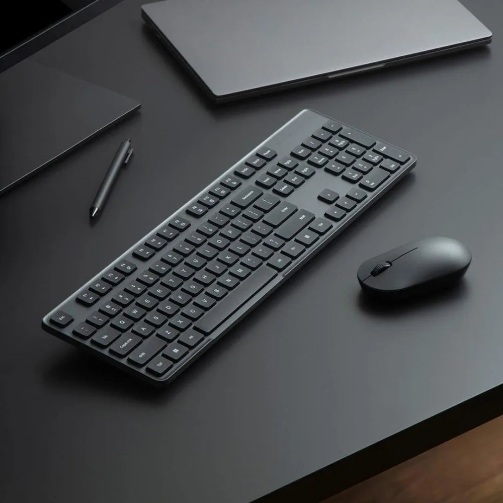 Xiaomi Keyboard and Mouse Set 2 2.4G Wireless Keyboard and Mouse Set Office Slim Keyboard 104Keys Smart Energy-saving Sleep Mode
